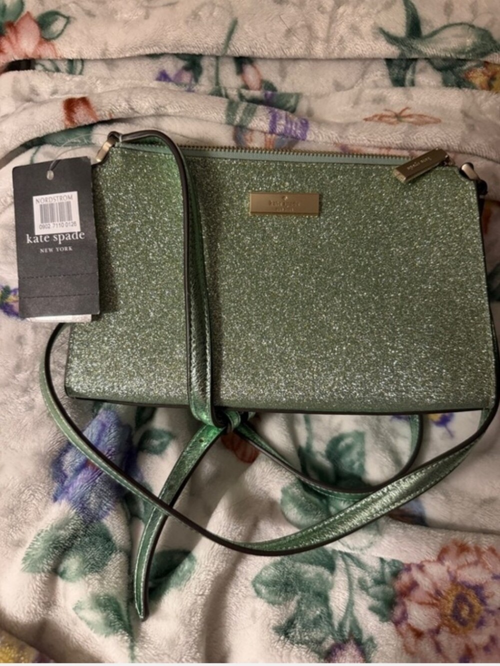 Kate Spade Metallic Green Glitter Bag - Picture 3 of 16
